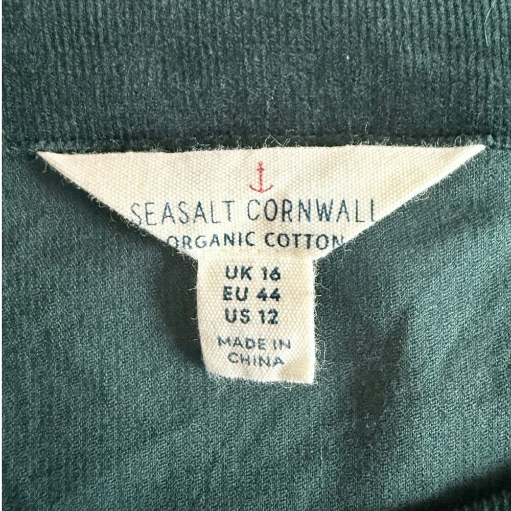 Seasalt Cornwall Tunic Cotton Corduroy Pine Green 3/4 Sleeves US 12 Cottagecore - Picture 3 of 11